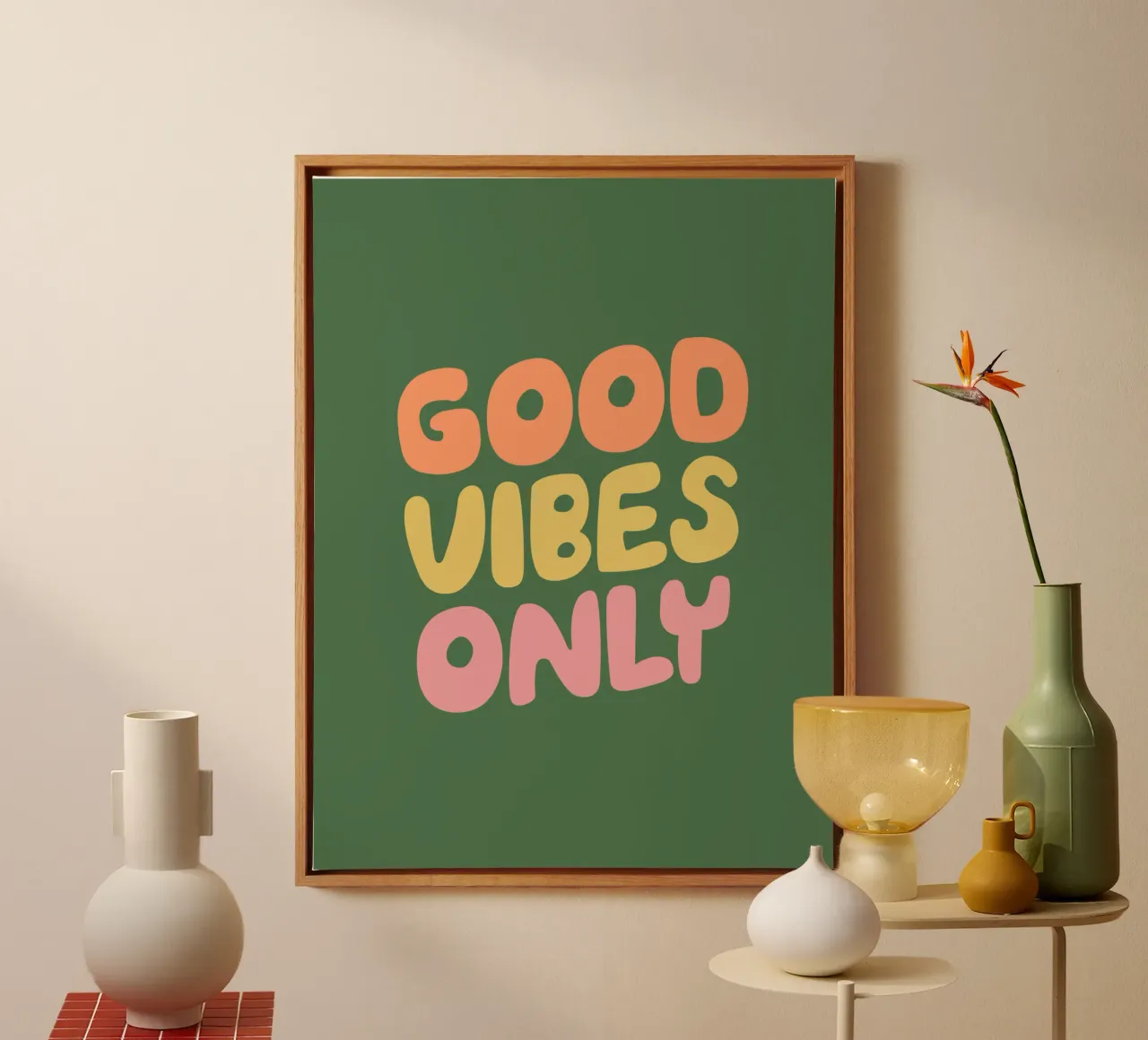 Good Vibes Only Typography Design canvas by THE MOTIVATED TYPE
