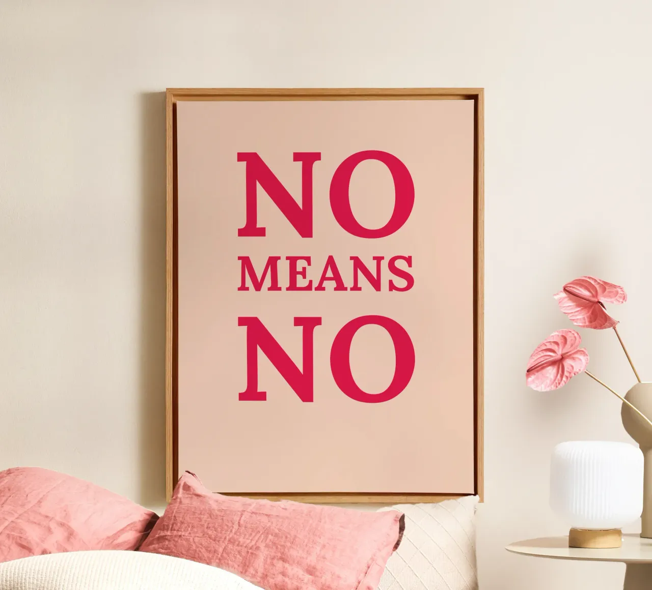 No means no tela con Cornice a cassetta da Illustration Raissa Oltmanns