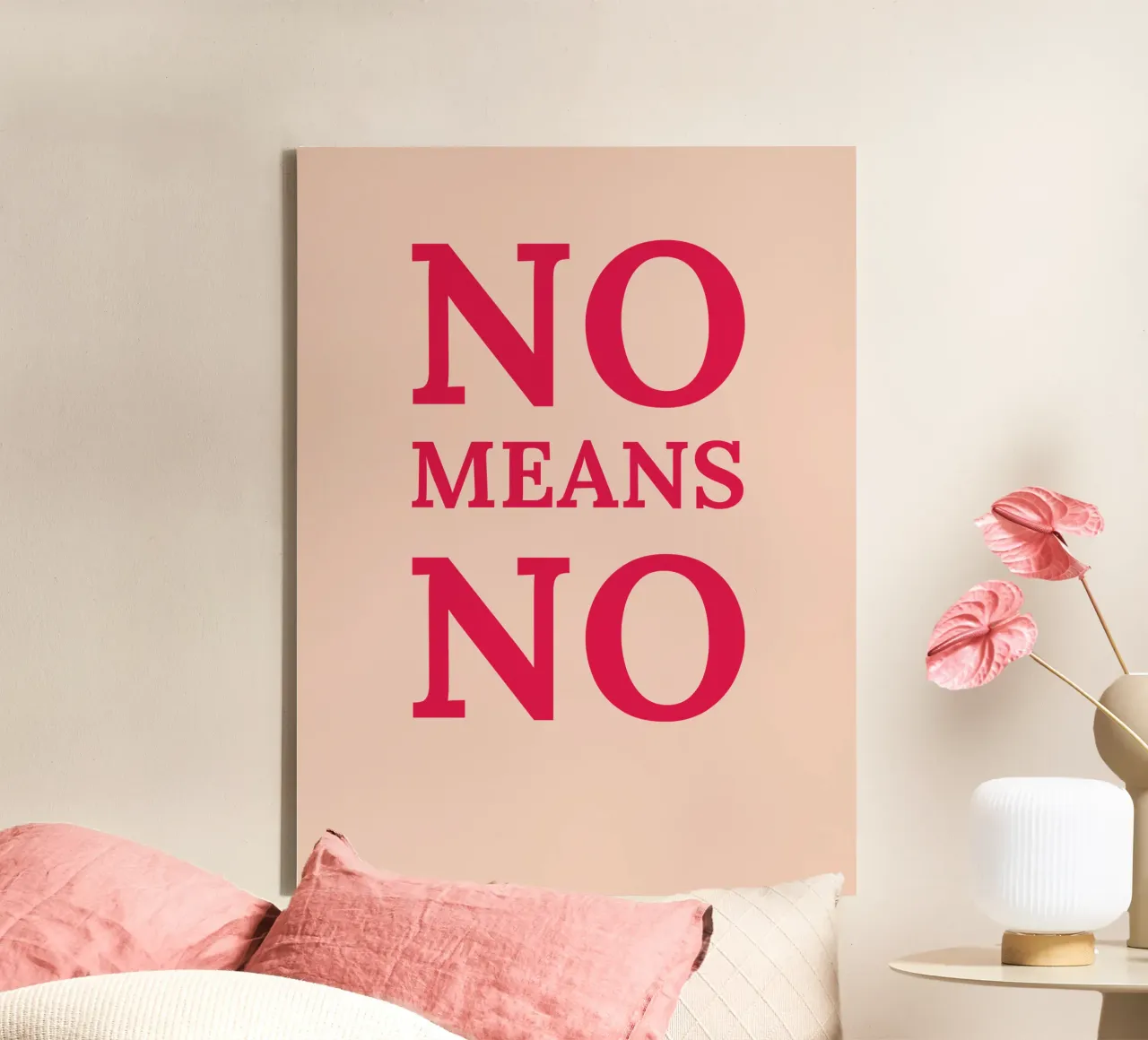 No means no tela con Cornice a cassetta da Illustration Raissa Oltmanns