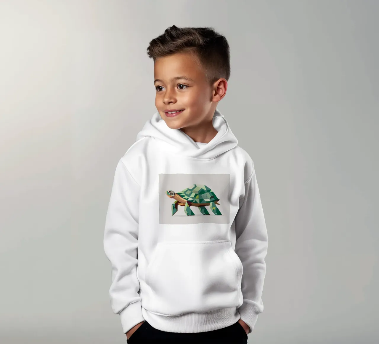 Tartaruga geometrica - Design unico dei poligoni felpa bambino con cappuccio da namosh