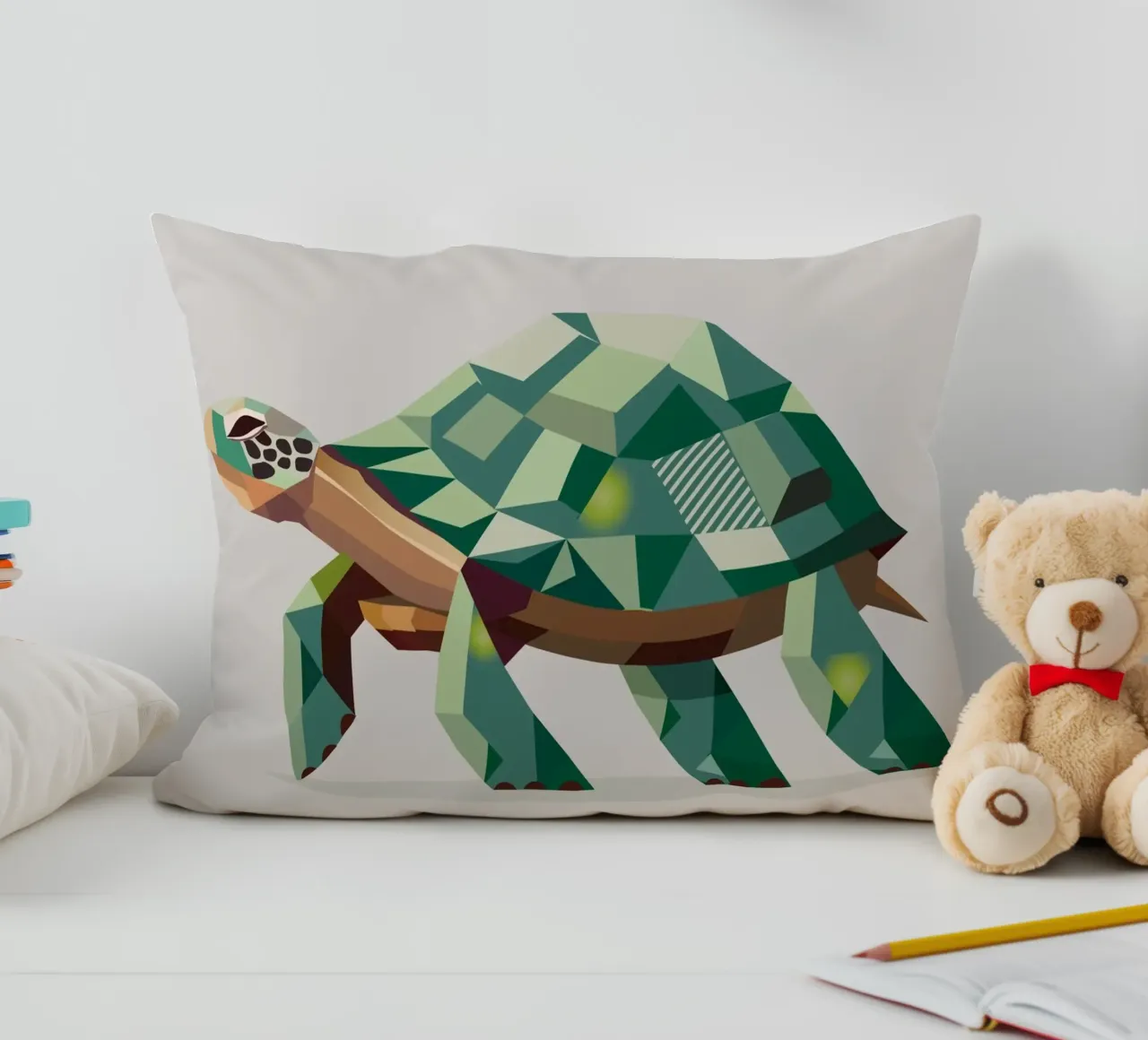 Tartaruga geometrica - Design unico dei poligoni cuscino da namosh