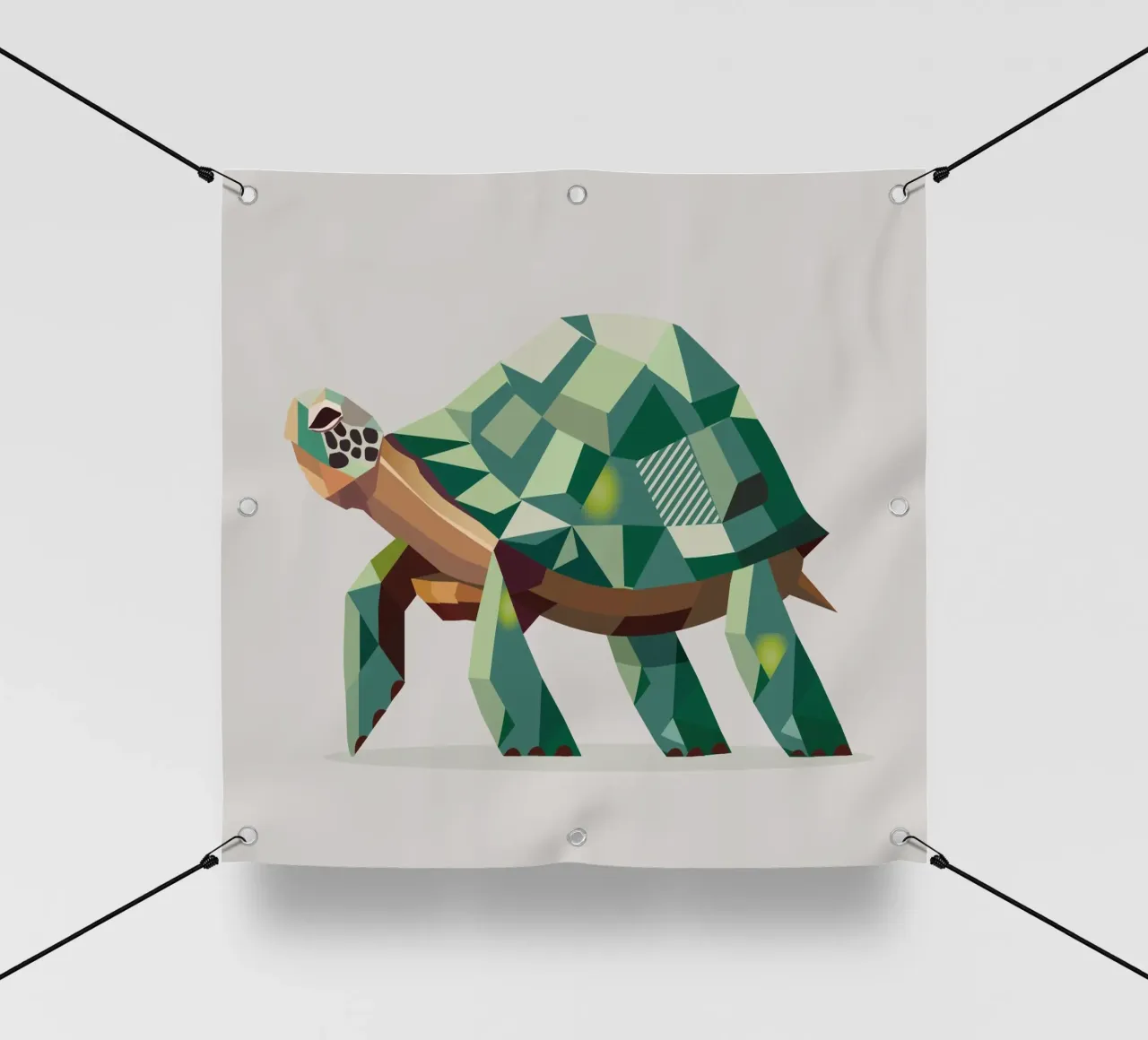 Tartaruga geometrica - Design unico dei poligoni telo in pvc da namosh