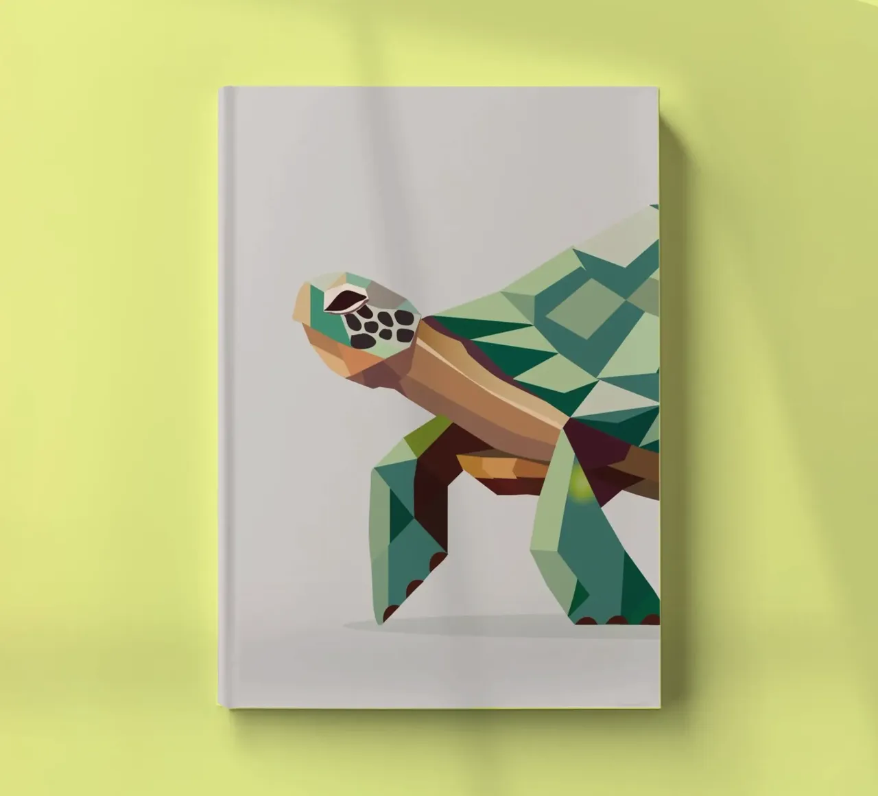 Geometric turtle - Unique polygon design notebook by namosh
