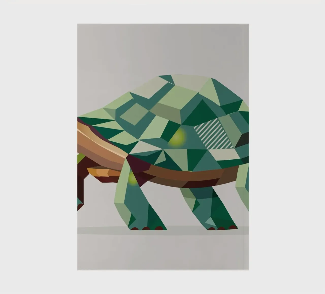Geometric turtle - Unique polygon design notebook by namosh