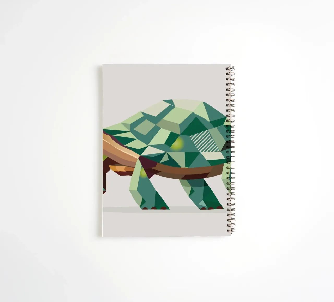 Geometric turtle - Unique polygon design spiral notebook by namosh
