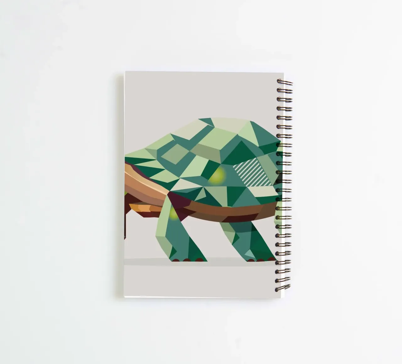 Geometric turtle - Unique polygon design spiral notebook by namosh
