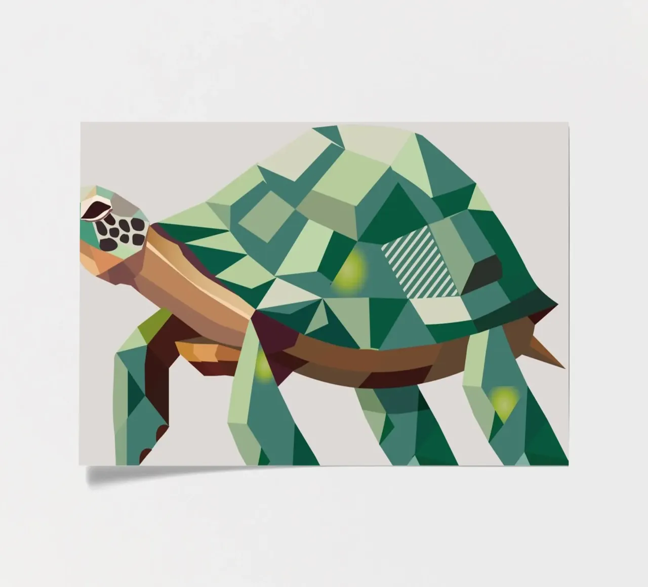 Geometric turtle - Unique polygon design sticker sheet by namosh