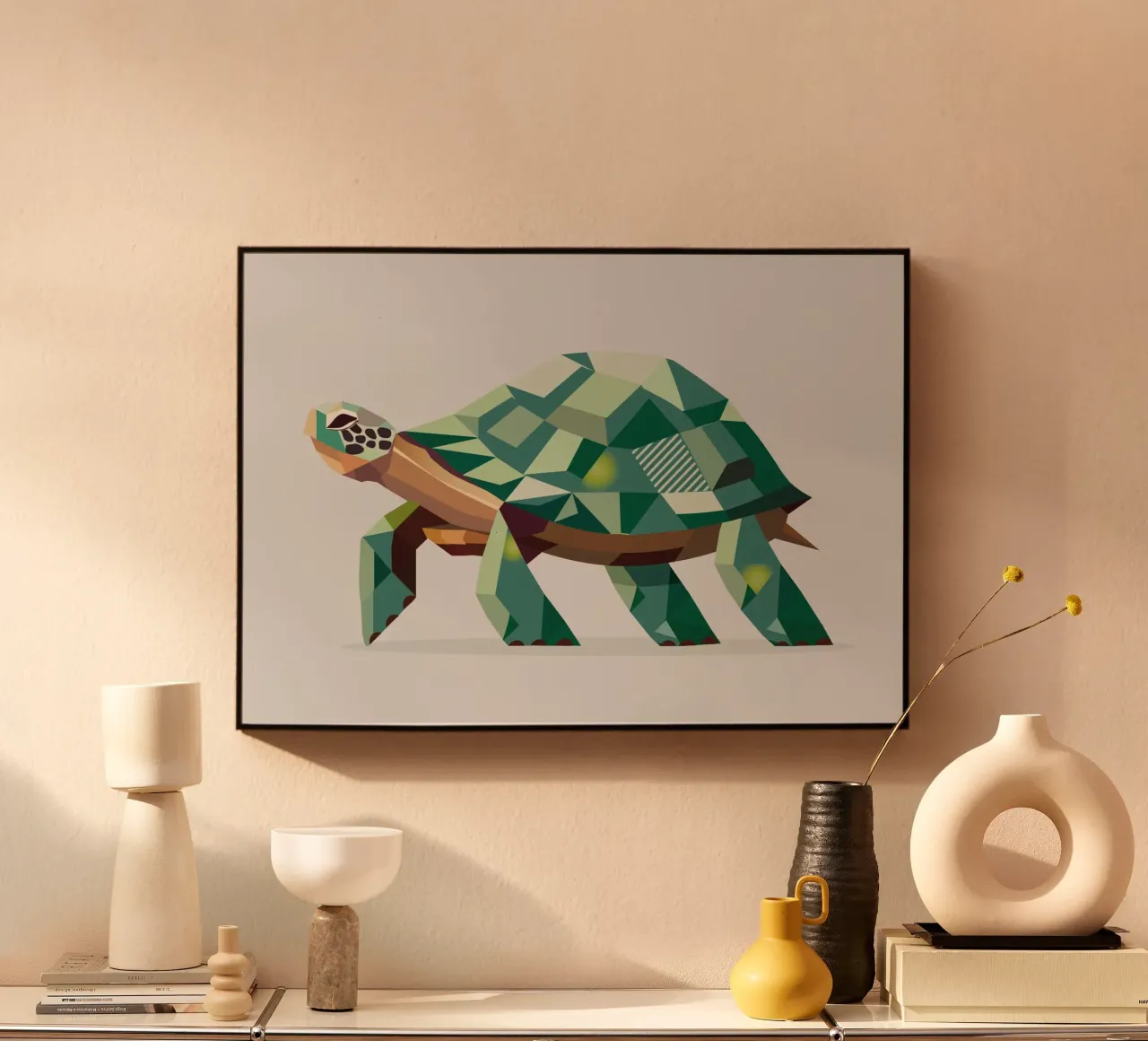 Tartaruga geometrica - Design unico dei poligoni alluminio dibond da namosh