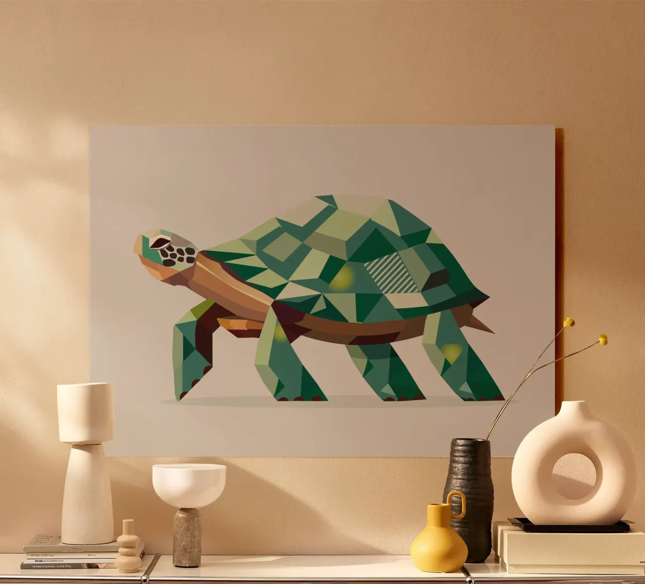 Tartaruga geometrica - Design unico dei poligoni alluminio dibond da namosh