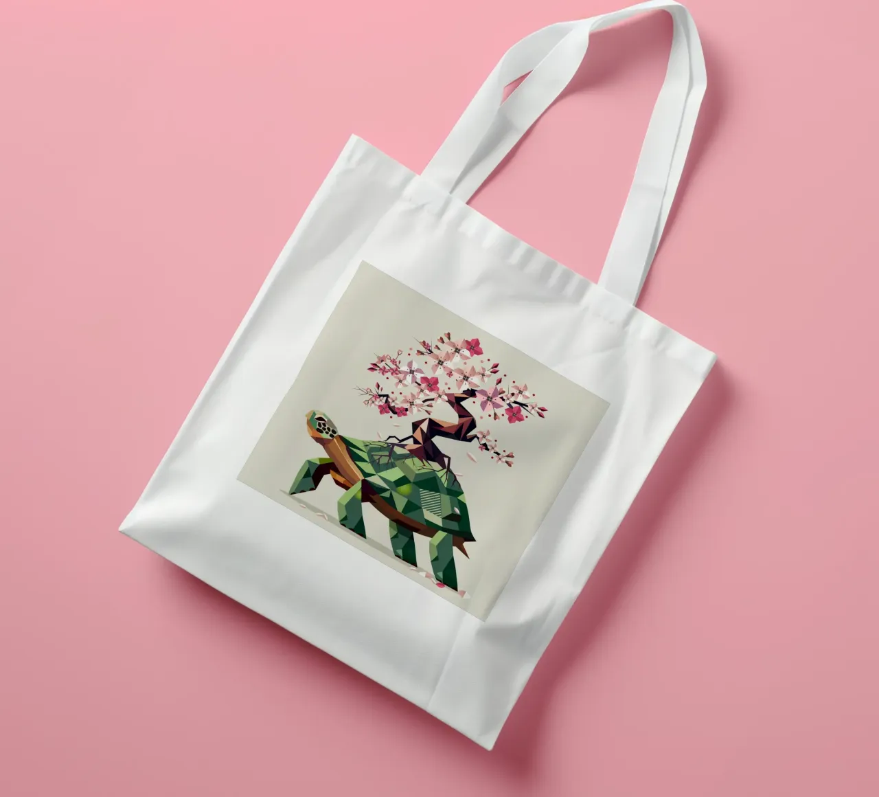 Turtle with cherry blossom bonsai - a symbol of patience tote bag by namosh