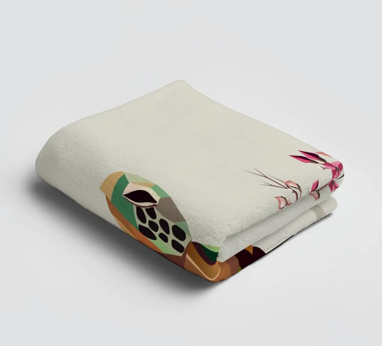 Turtle with cherry blossom bonsai - a symbol of patience towel by namosh