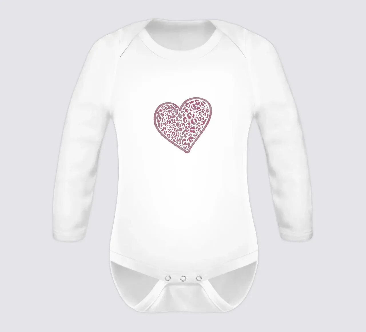 Animal Print Pink Heart body neonato maniche lunghe da Magnific