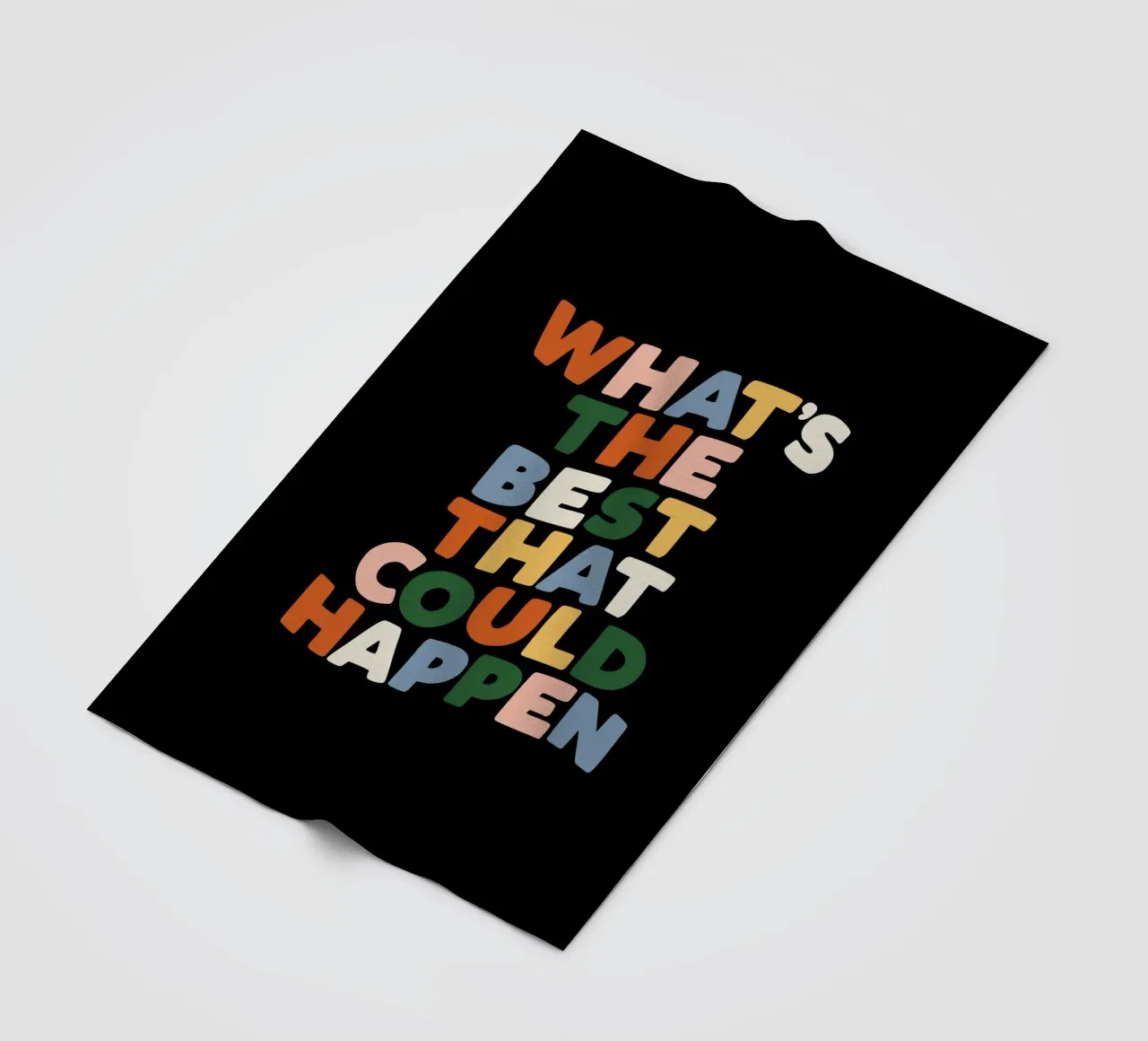 What's The Best That Could Happen Typography Design fleece blanket by THE MOTIVATED TYPE