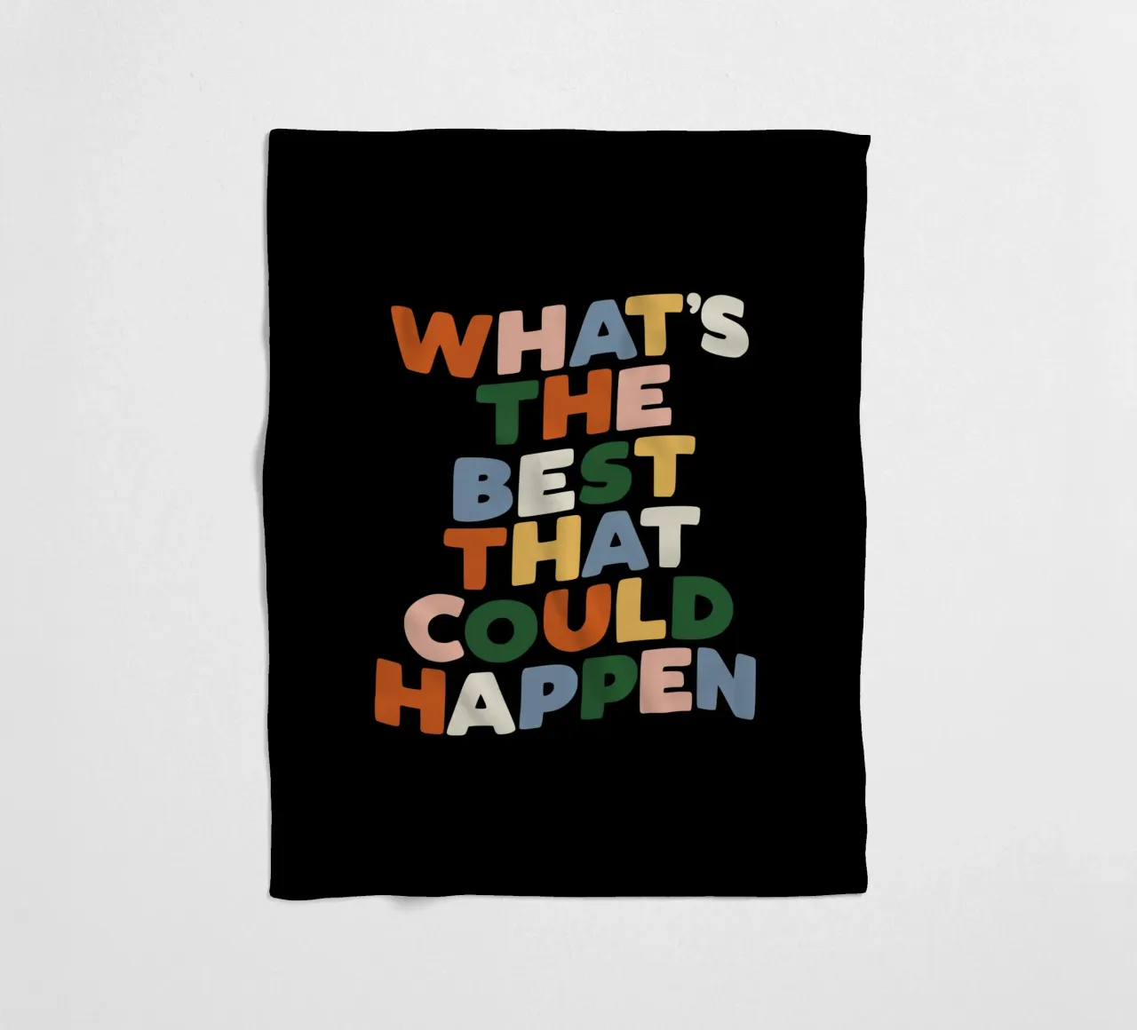 What's The Best That Could Happen Typography Design fleece blanket by THE MOTIVATED TYPE