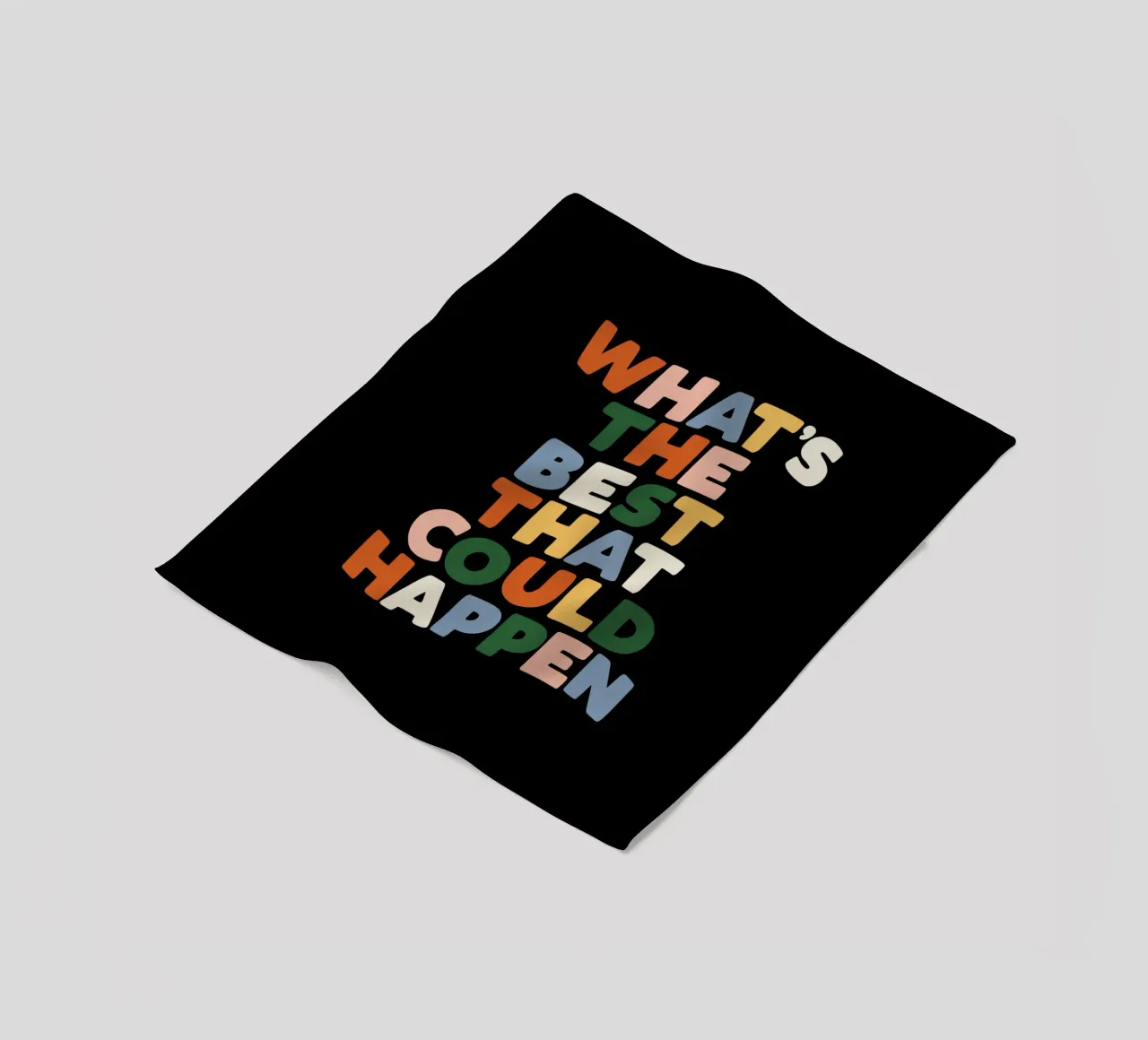 What's The Best That Could Happen Typography Design fleece blanket by THE MOTIVATED TYPE