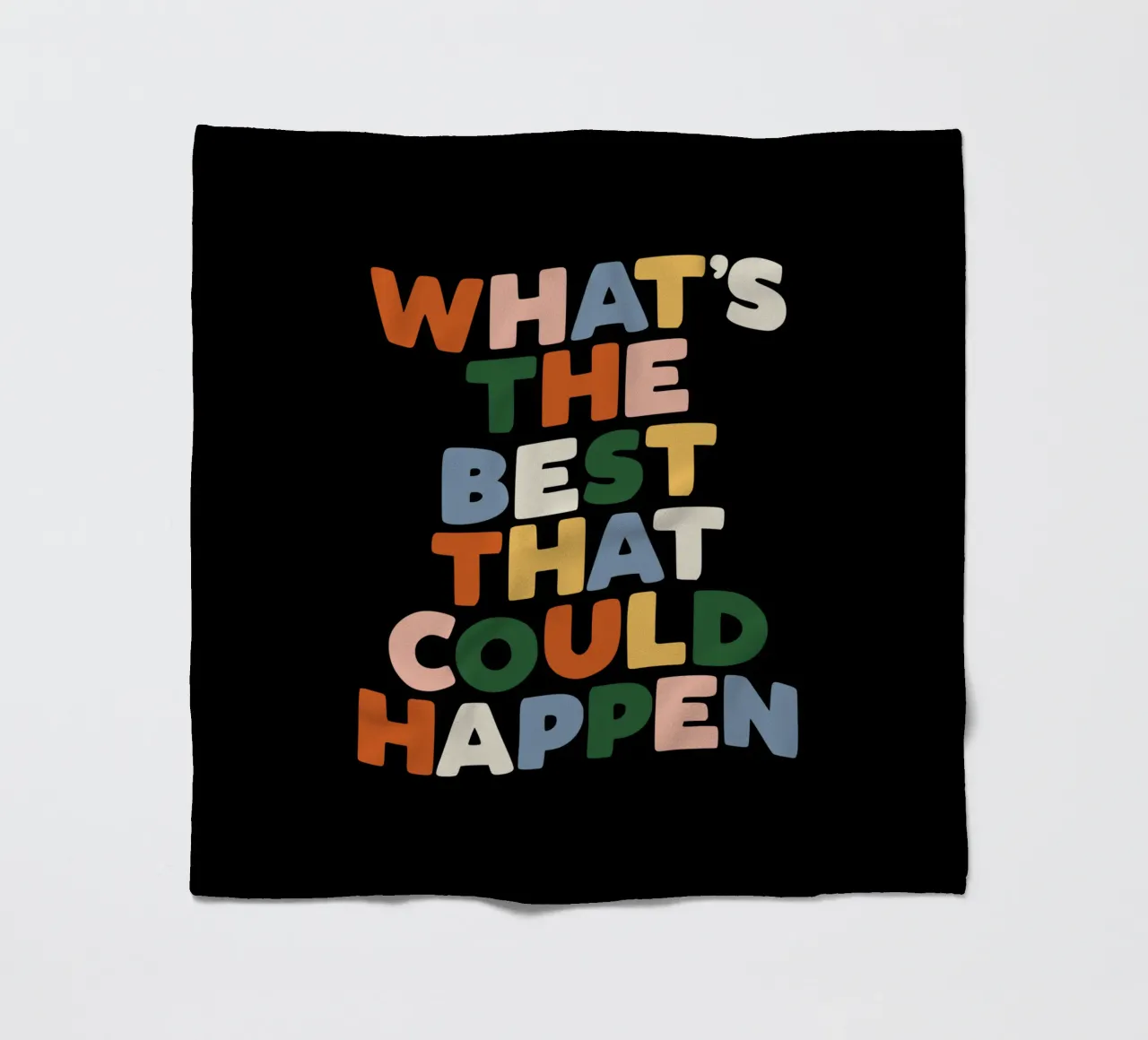 What's The Best That Could Happen Typography Design fleece blanket by THE MOTIVATED TYPE