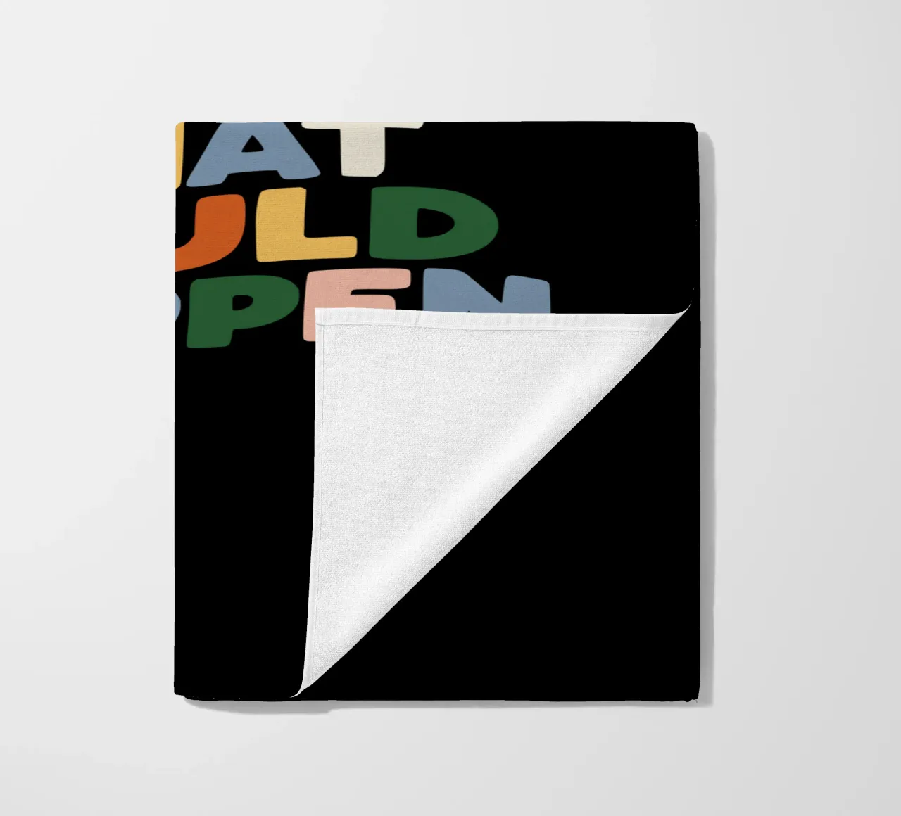 What's The Best That Could Happen Typography Design beach towel by THE MOTIVATED TYPE