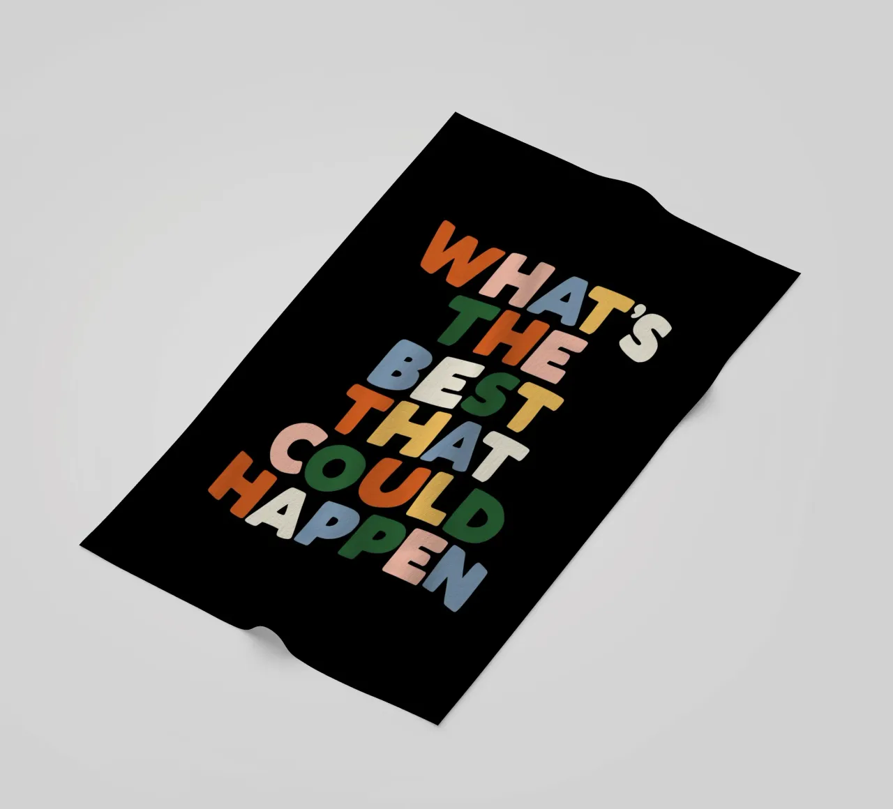 What's The Best That Could Happen Typography Design beach towel by THE MOTIVATED TYPE