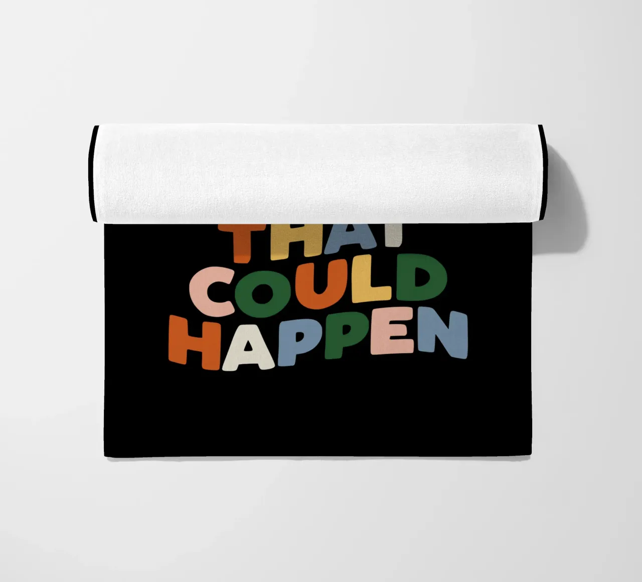 What's The Best That Could Happen Typography Design beach towel by THE MOTIVATED TYPE