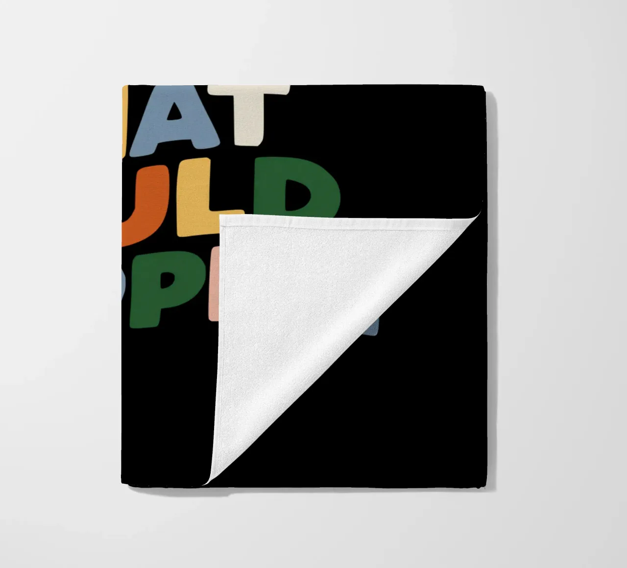 What's The Best That Could Happen Typography Design beach towel by THE MOTIVATED TYPE