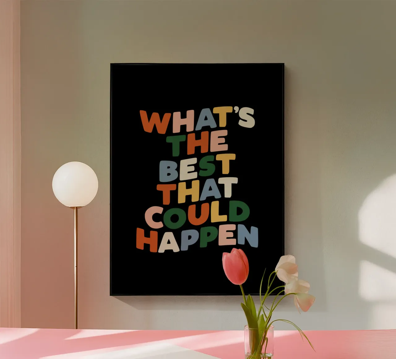 Qual è il meglio che possa accadere Tipografia Design plexiglass da THE MOTIVATED TYPE