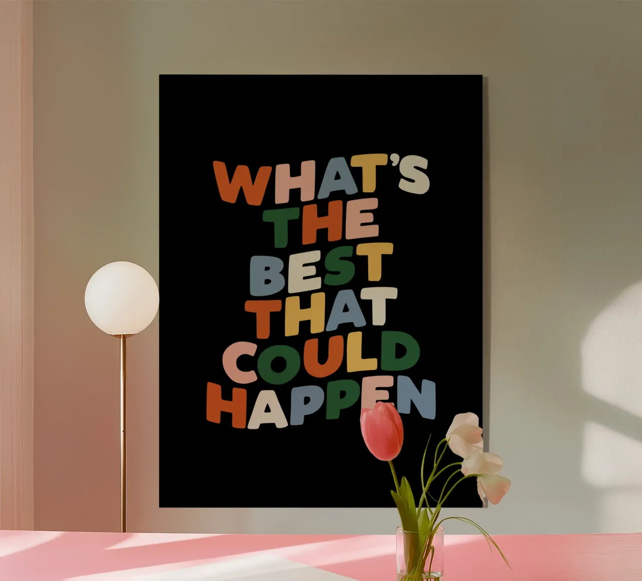 Qual è il meglio che possa accadere Tipografia Design plexiglass da THE MOTIVATED TYPE