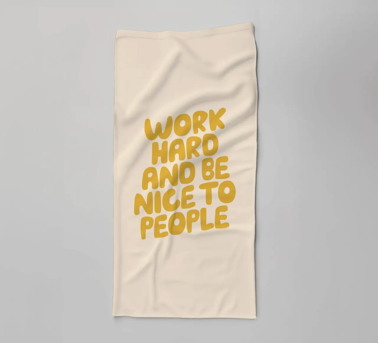 Work Hard and Be Nice to People Yellow Typography Design towel by THE MOTIVATED TYPE