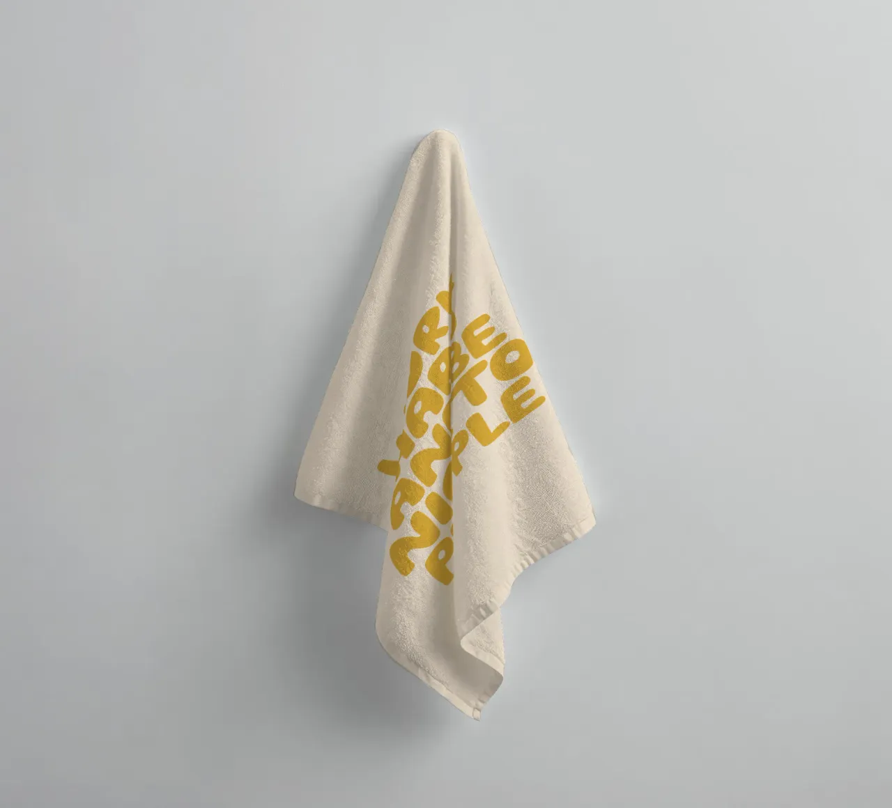 Work Hard and Be Nice to People Yellow Typography Design towel by THE MOTIVATED TYPE