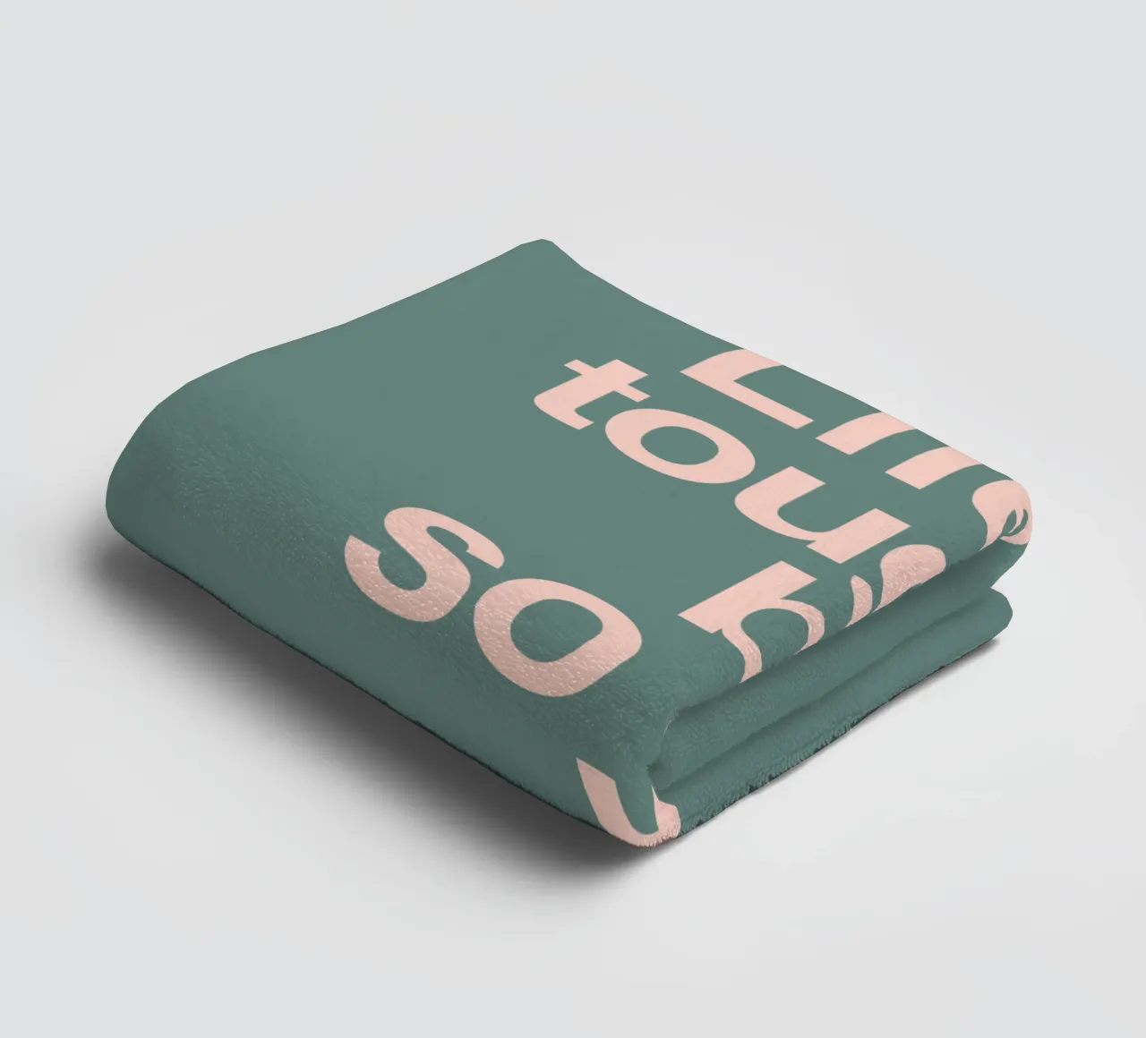 Life is Tough But So Are We Typography Design in Pink Green towel by THE MOTIVATED TYPE