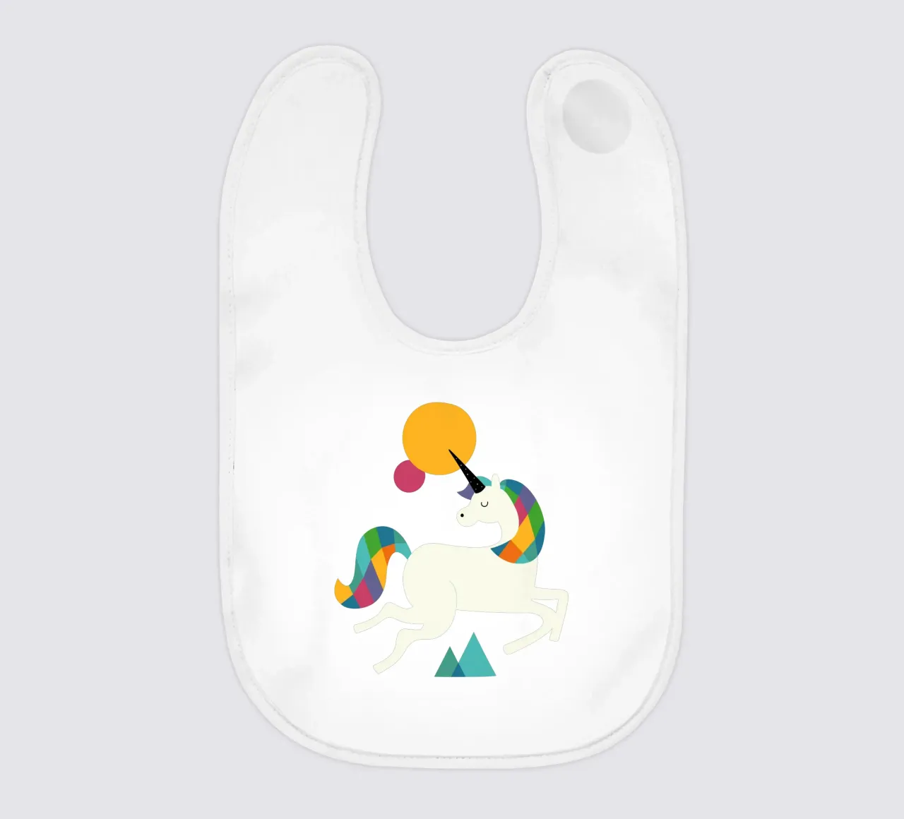 To Be A Unicorn baby bib by Andy Westface
