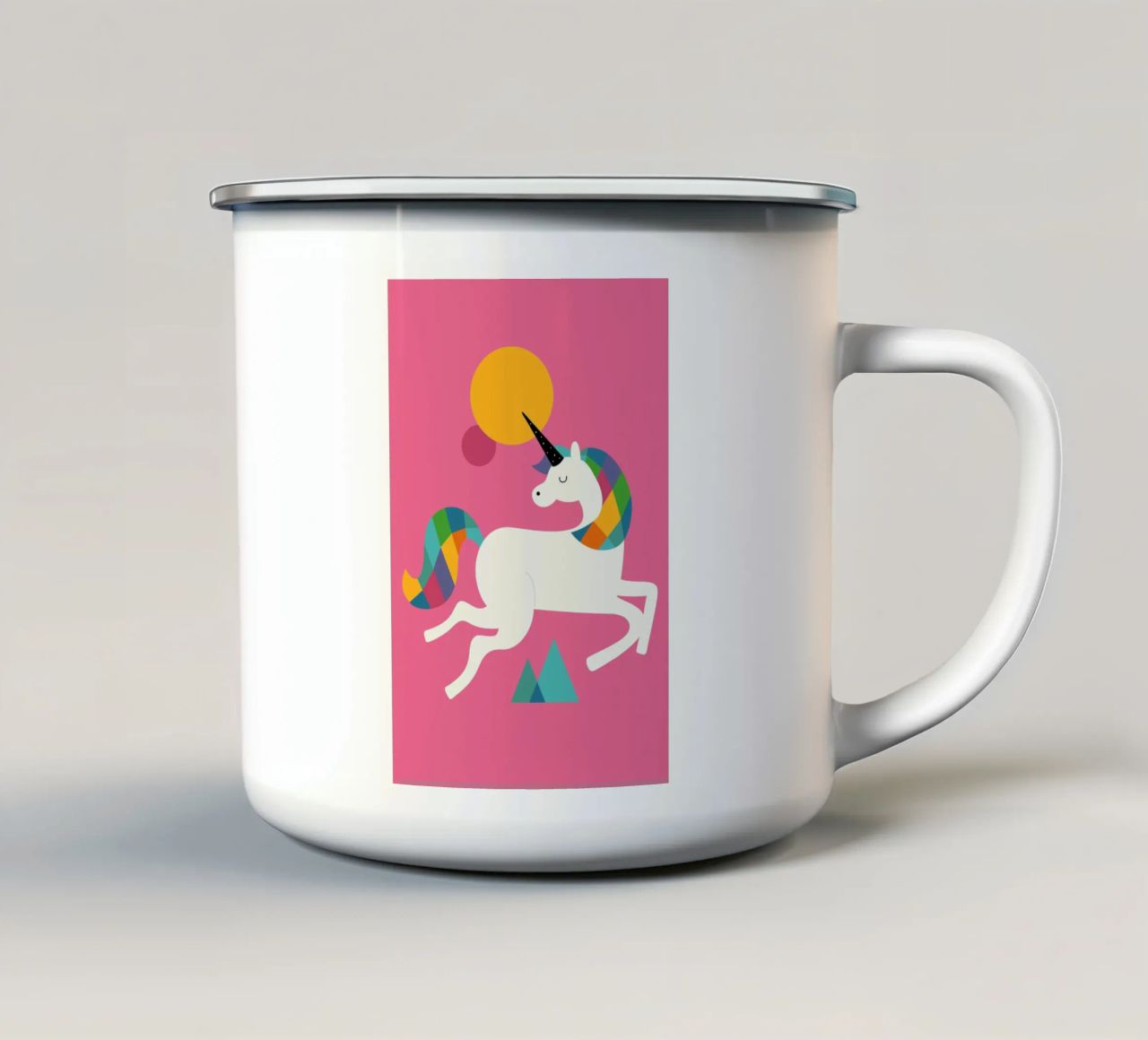 Essere un unicorno tazza in smalto da Andy Westface