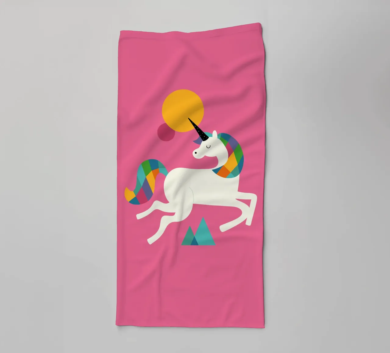 To Be A Unicorn towel by Andy Westface