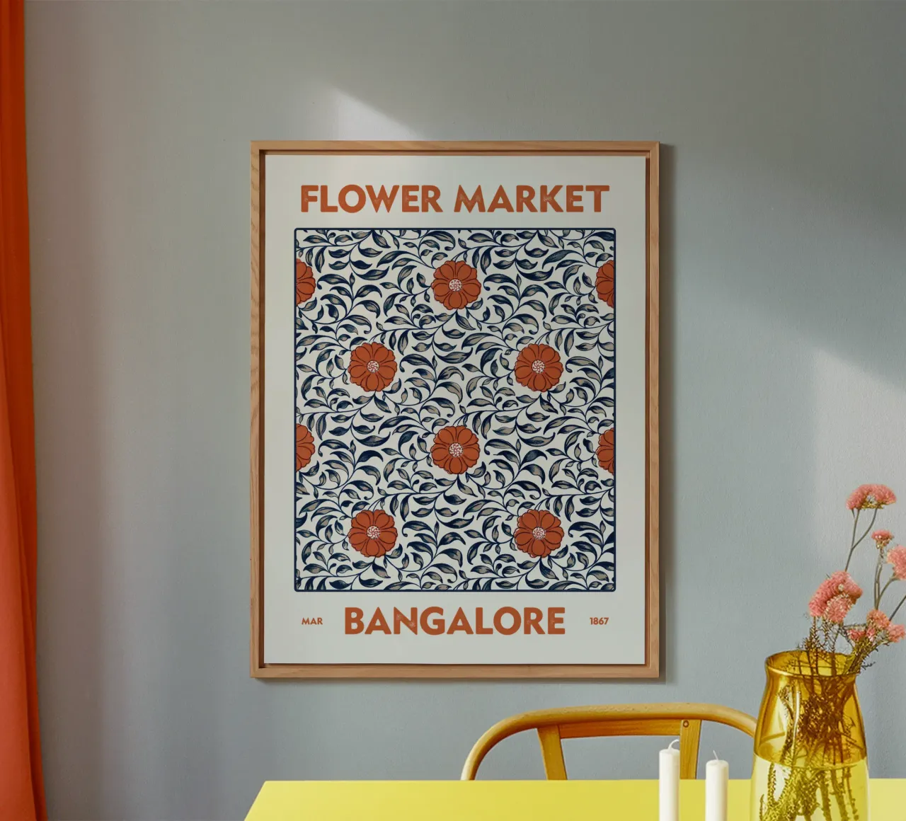 Mercato dei fiori di Bangalore alluminio dibond da Vintagrafica