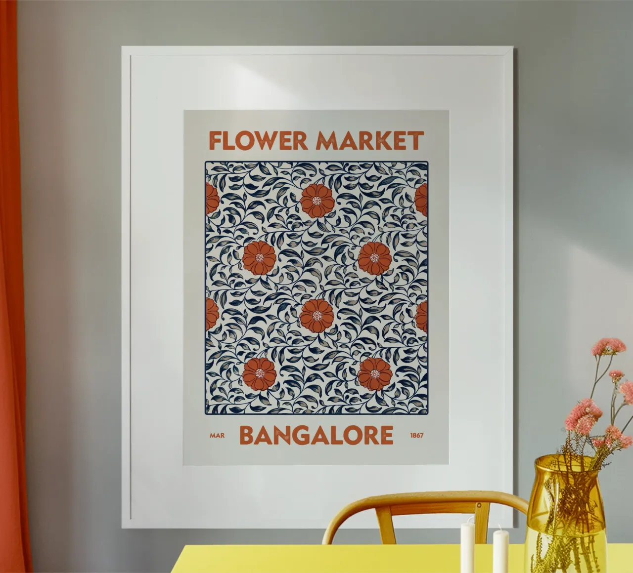Mercato dei fiori di Bangalore carta hahnemühle da Vintagrafica