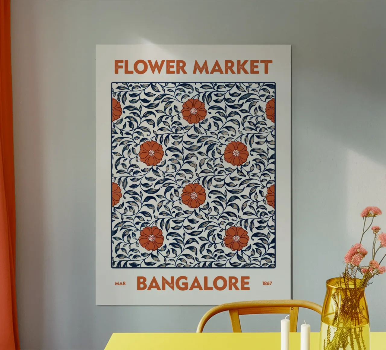 Mercato dei fiori di Bangalore carta hahnemühle da Vintagrafica