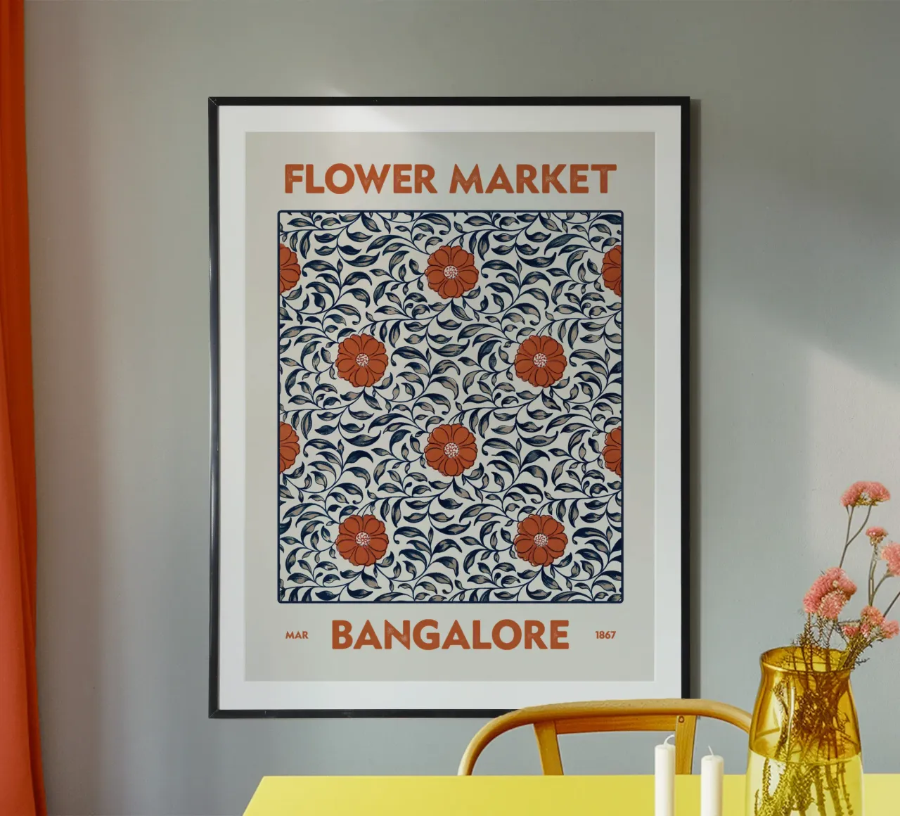 Mercato dei fiori di Bangalore carta hahnemühle da Vintagrafica