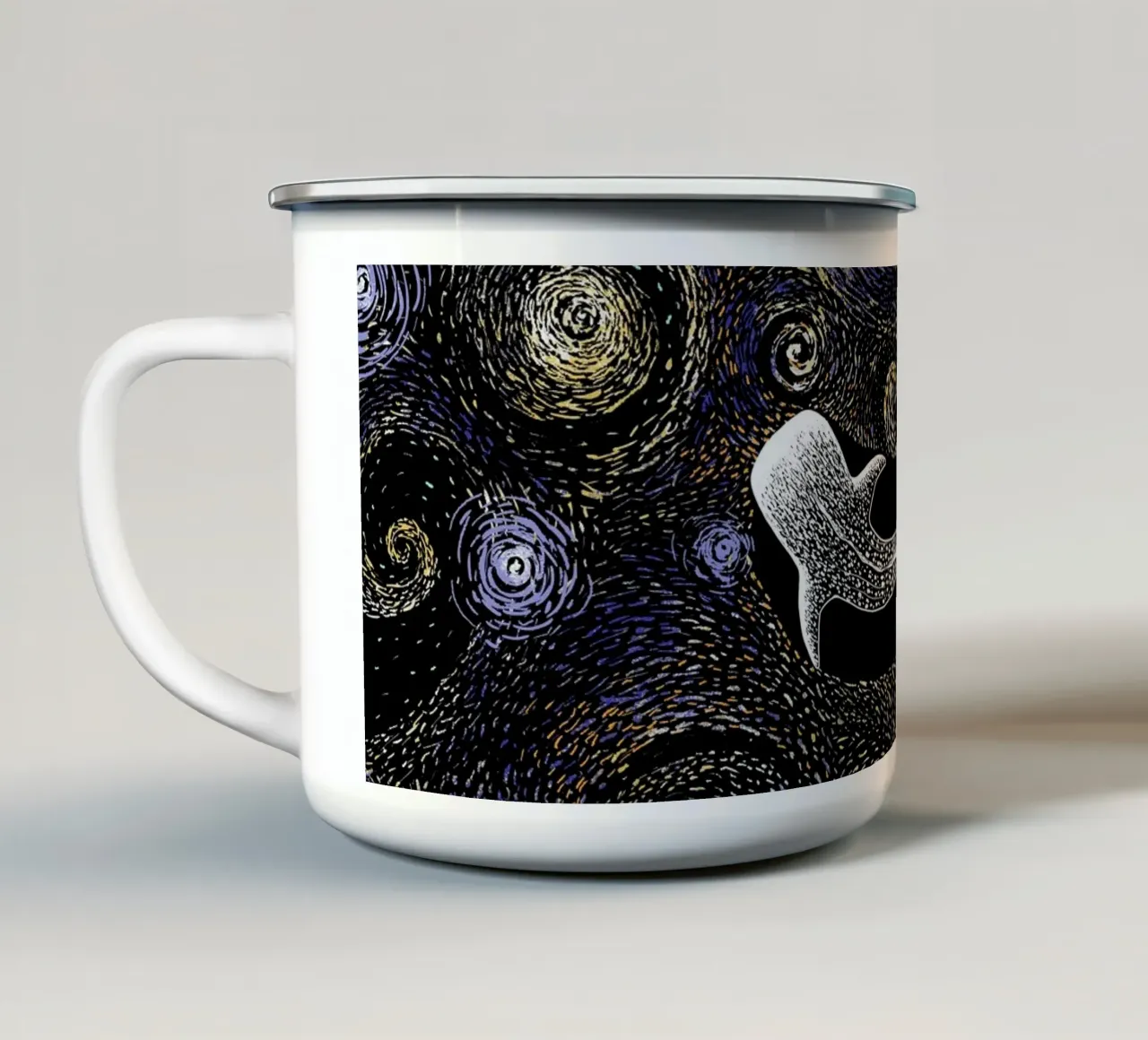 Mangia stelle in stile Van Gogh - Colorato tazza in smalto da aliriza cakir