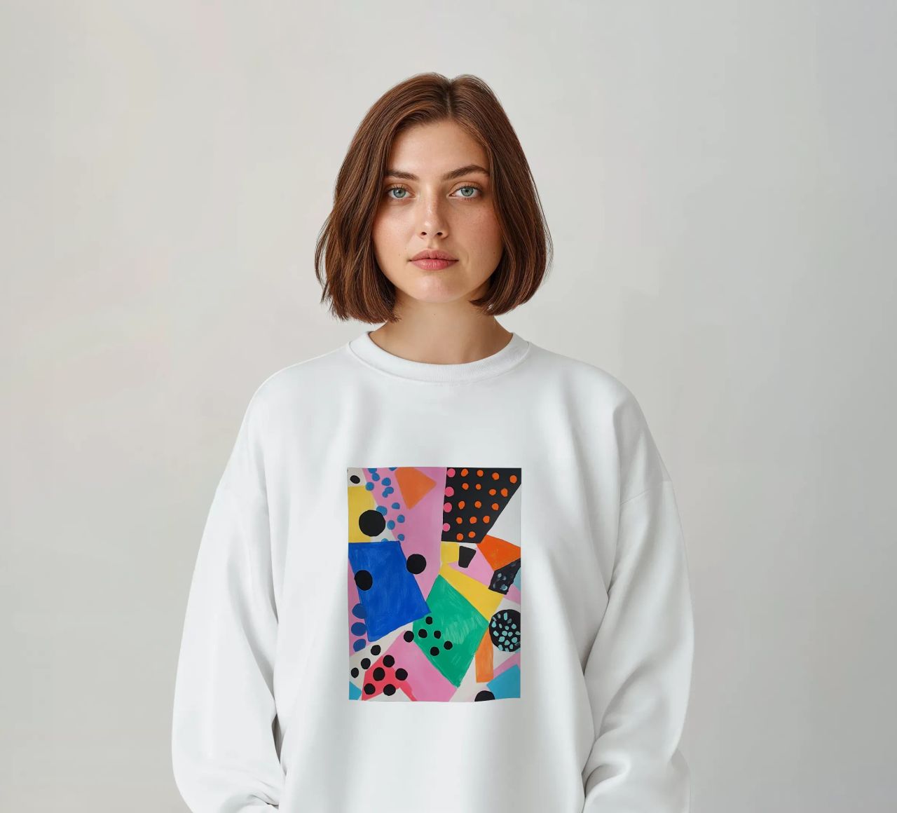 Colourful colour fields with dots sweatshirt by Carinaprint