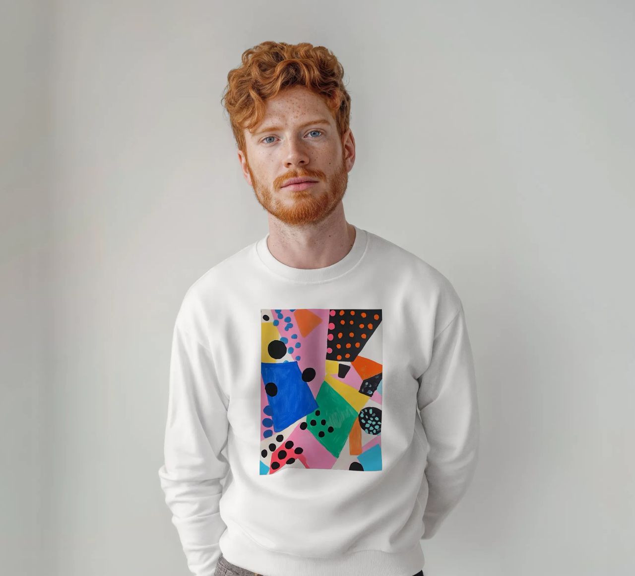 Colourful colour fields with dots sweatshirt by Carinaprint