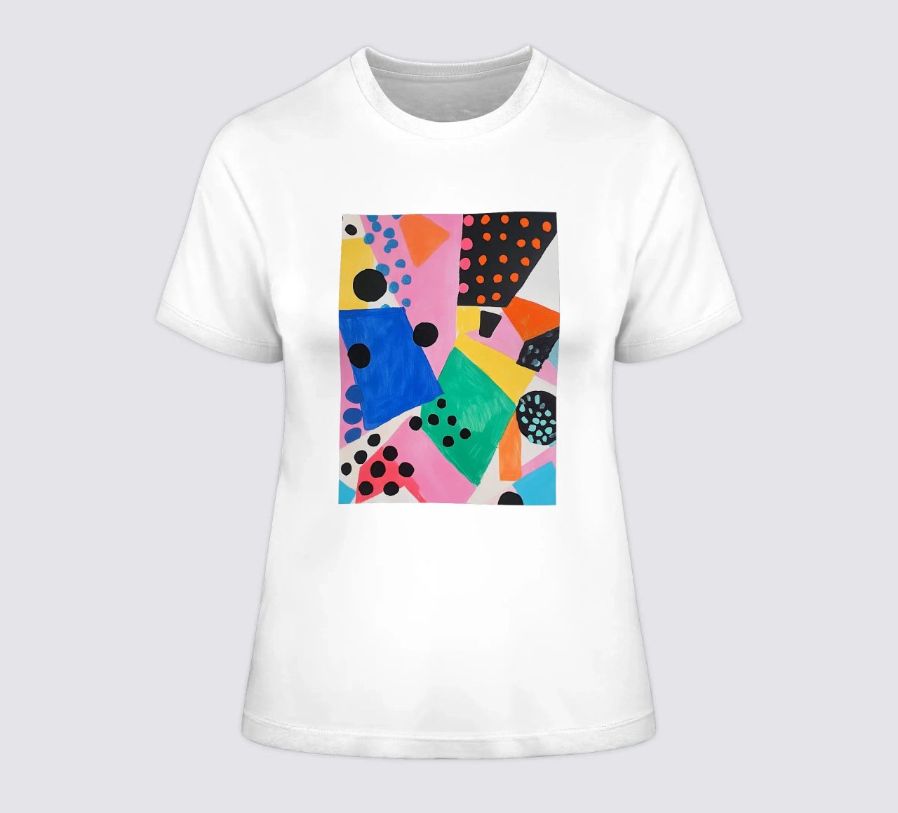 Colourful colour fields with dots women's fitted t-shirt by Carinaprint