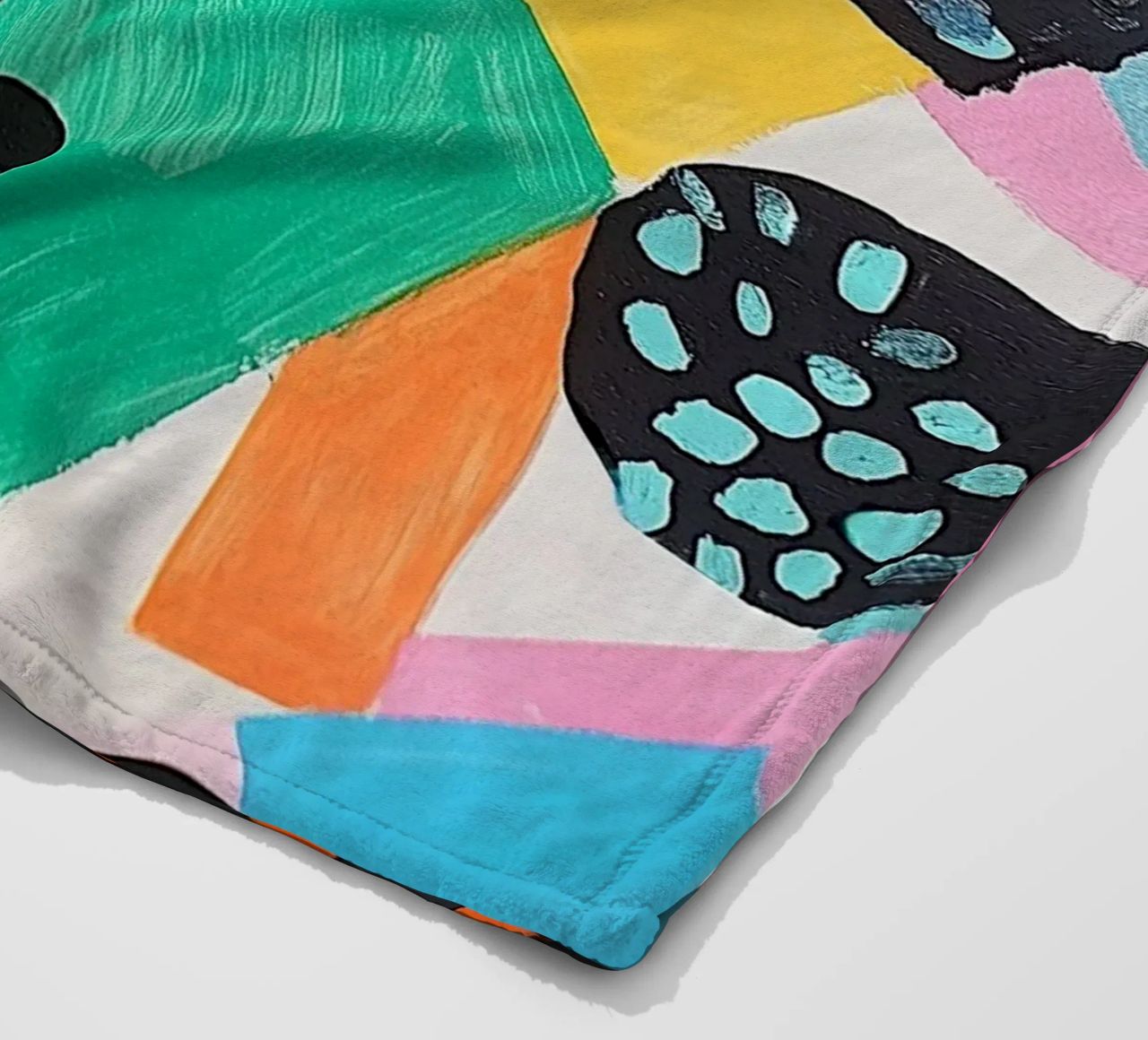 Colourful colour fields with dots fleece blanket by Carinaprint