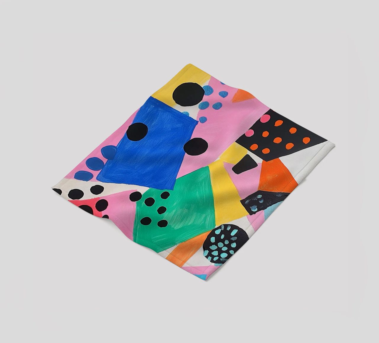 Colourful colour fields with dots fleece blanket by Carinaprint