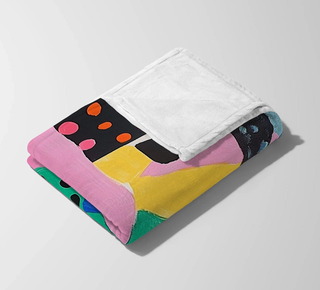 Colourful colour fields with dots fleece blanket by Carinaprint
