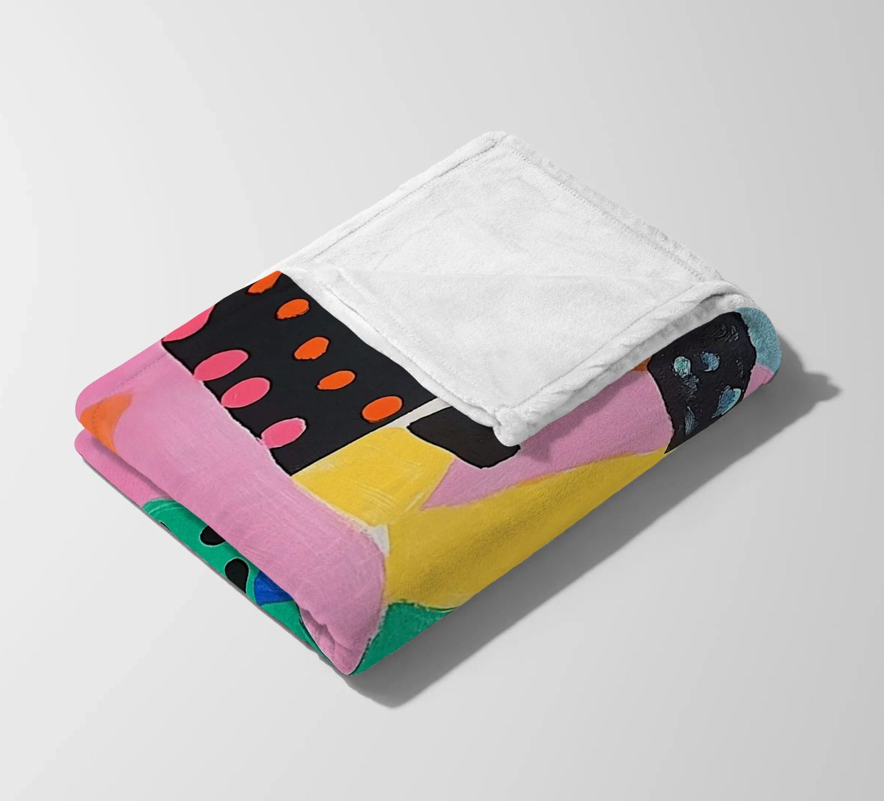 Colourful colour fields with dots fleece blanket by Carinaprint