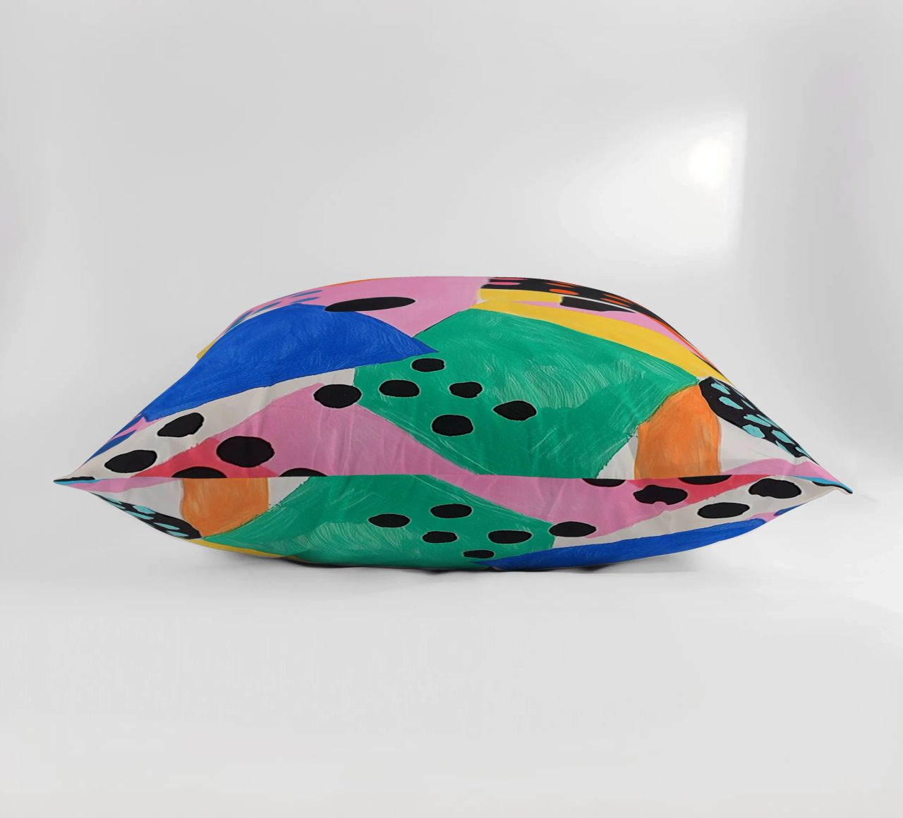 Colourful colour fields with dots decorative cushion by Carinaprint