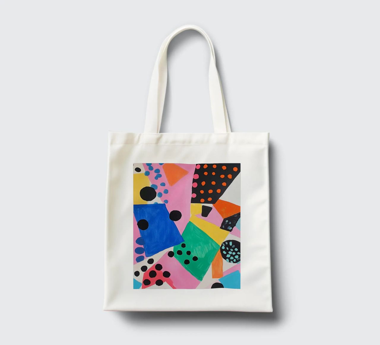 Colourful colour fields with dots tote bag by Carinaprint