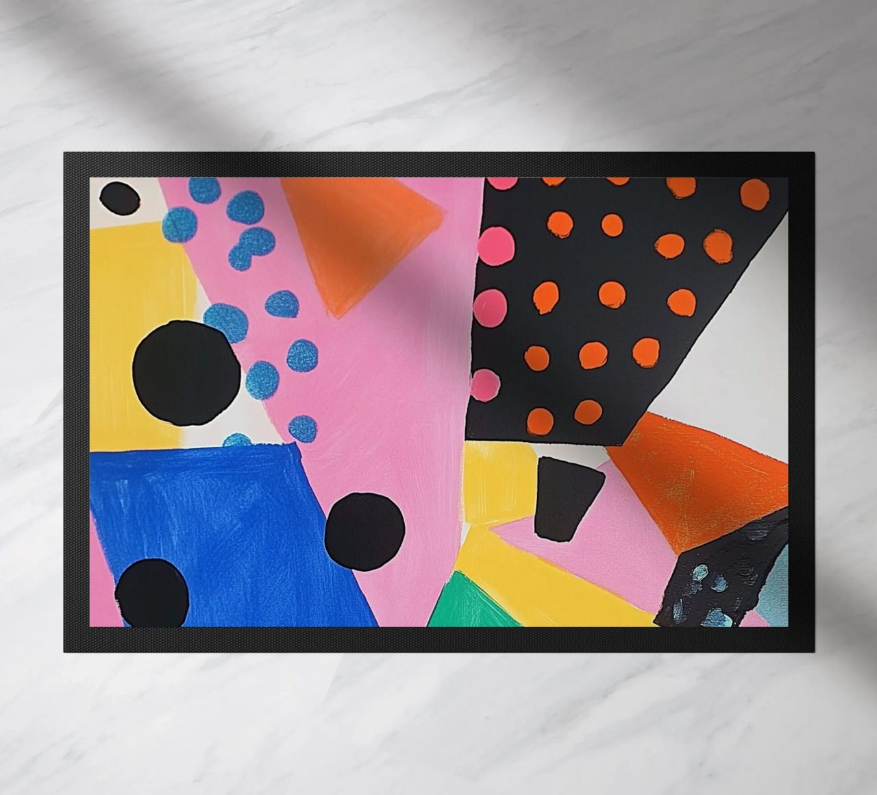 Colourful colour fields with dots doormat by Carinaprint