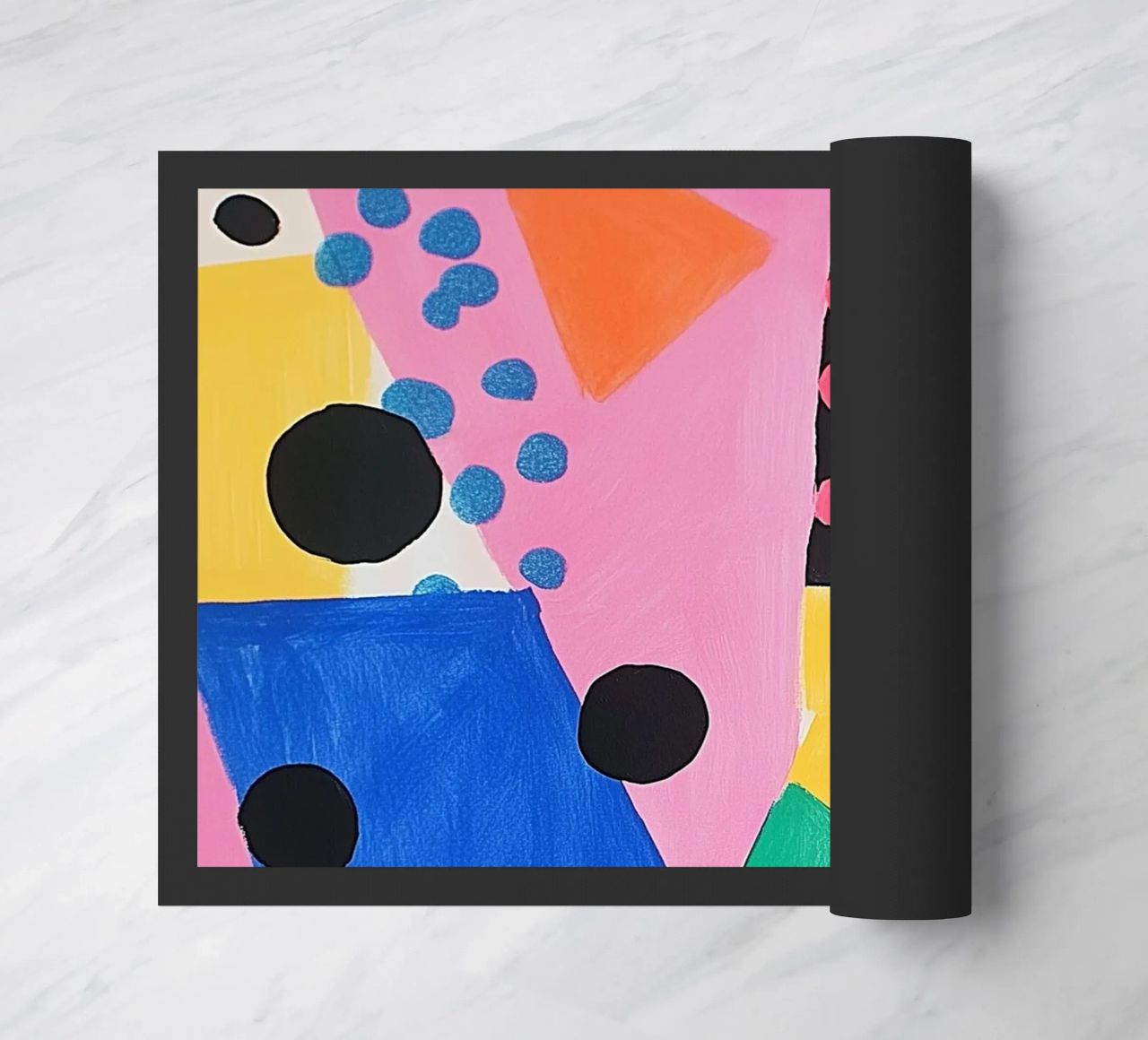 Colourful colour fields with dots doormat by Carinaprint