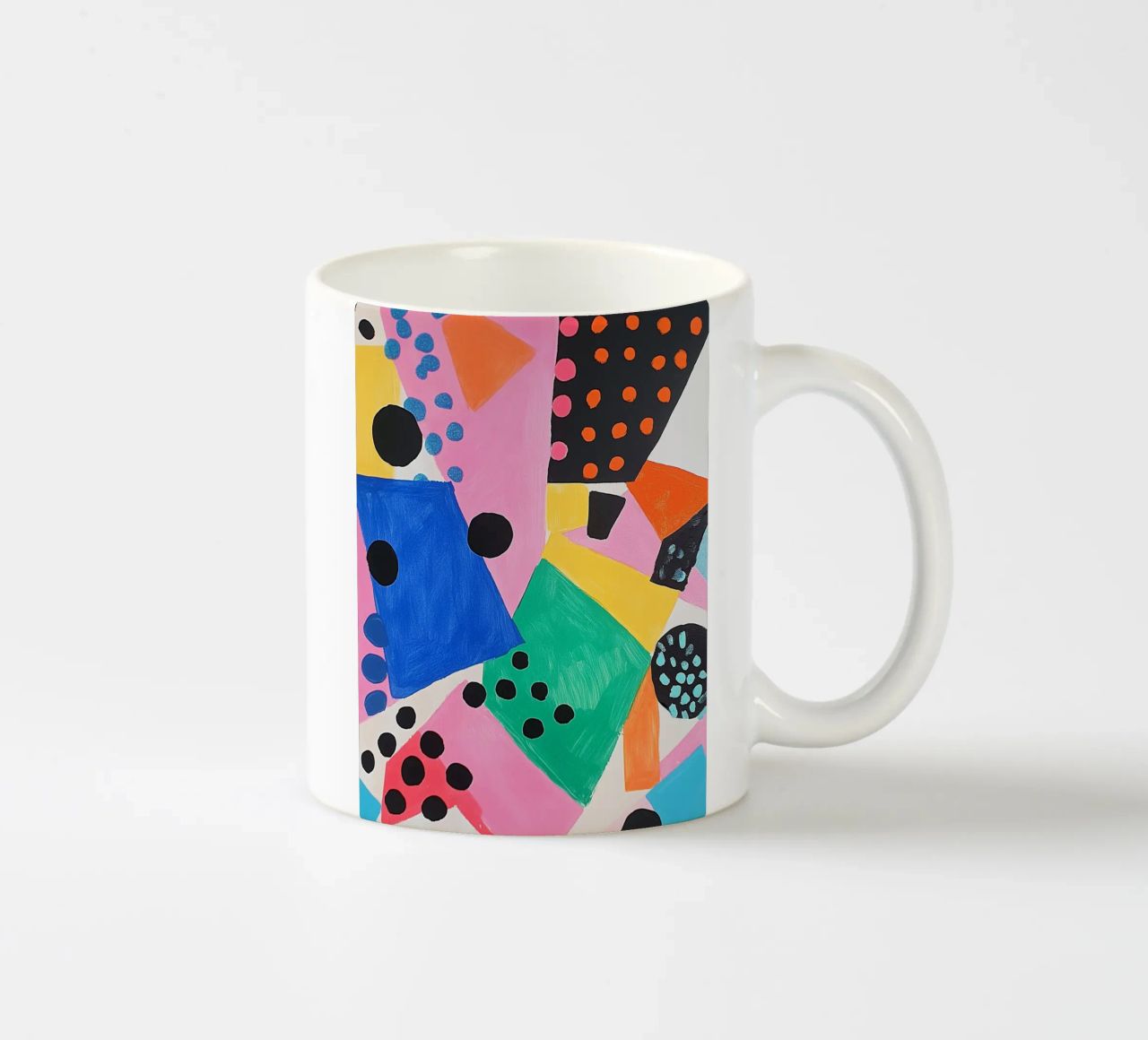 Colourful colour fields with dots ceramic mug by Carinaprint