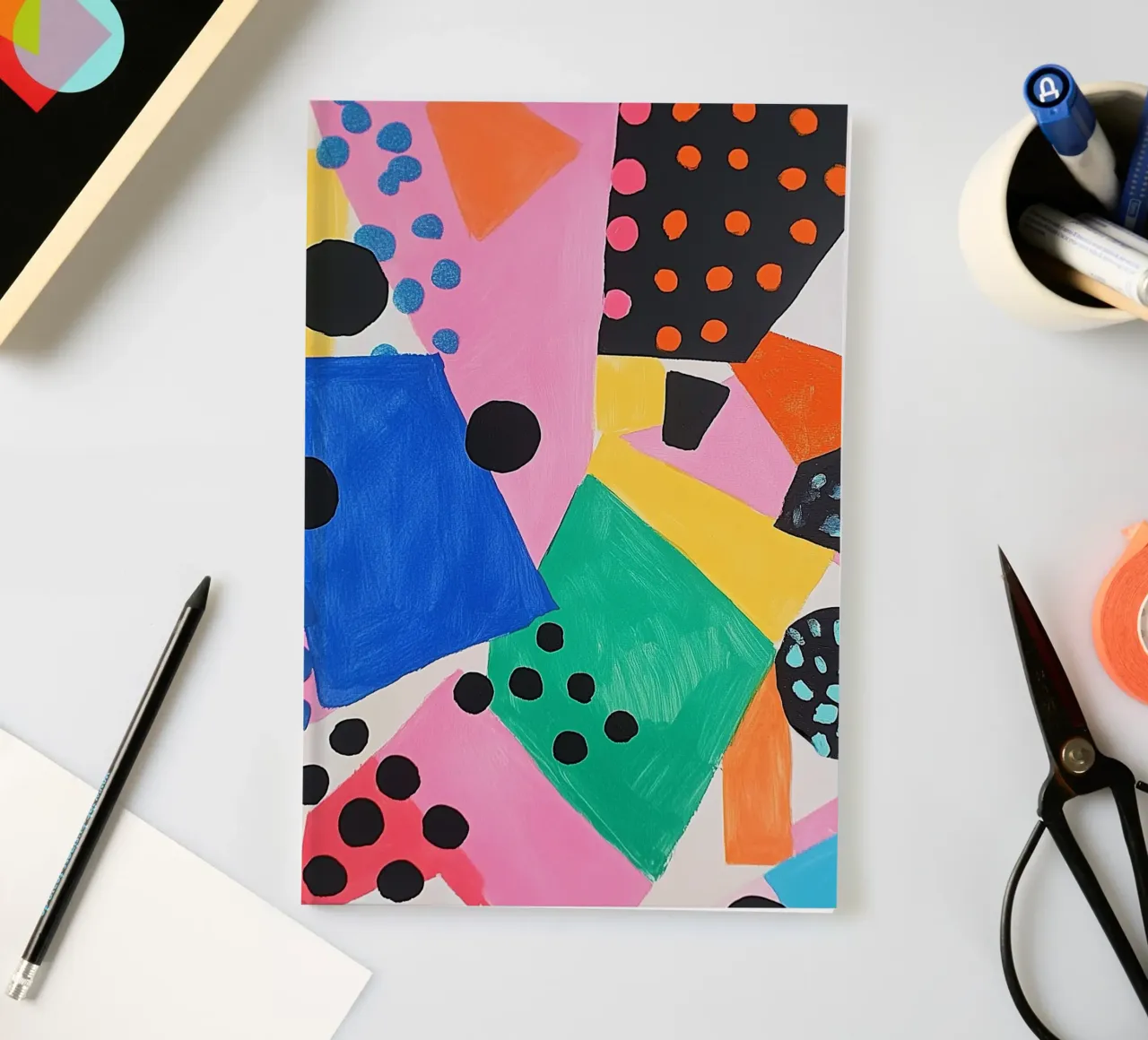 Colourful colour fields with dots notebook by Carinaprint